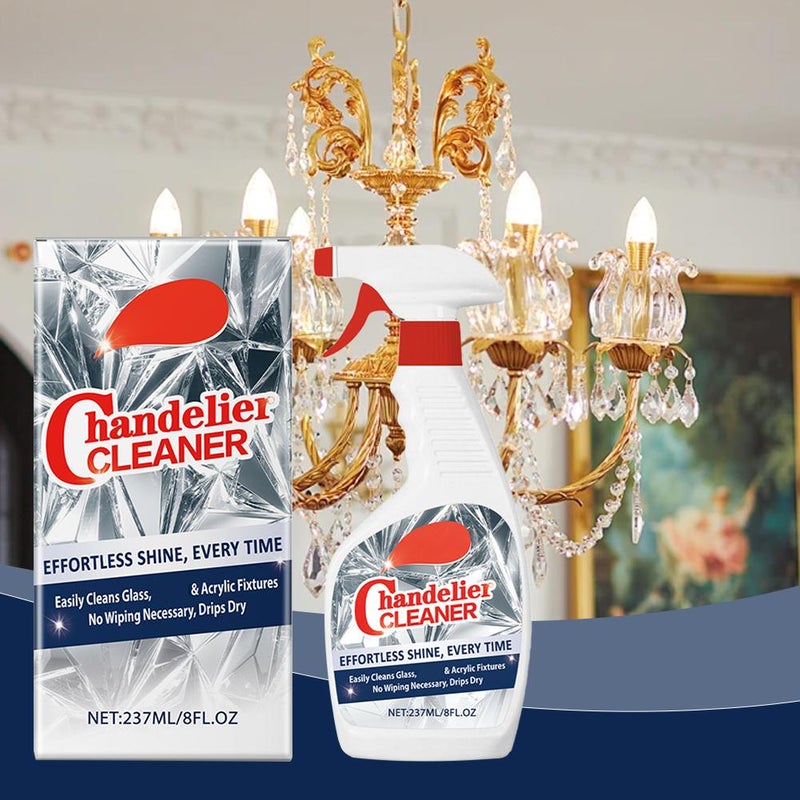 Chandelier Cleaner Spray - Drip Dry Crystal & Brass Cleaner for Glass, Silk Plants, Dark Crystals, Streak-Free & Fast Dusting Formula for Home (1pcs) - Image 3